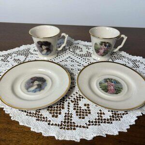 1953 Emery, Bird, Thayer demitasse cups & saucers - set of 2